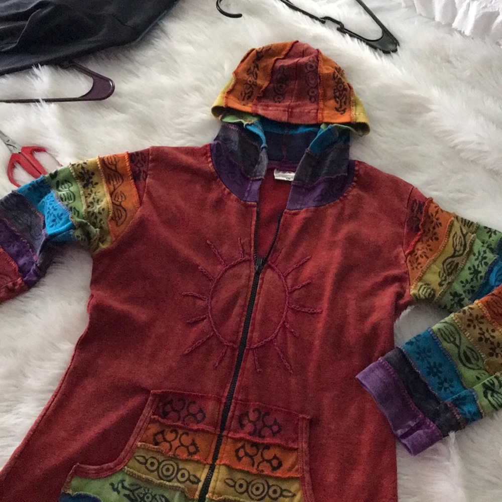 Hooded zip up sweatshirt